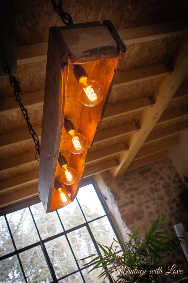 Vintage rustic dining table lamp