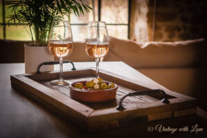 Rustic vintage serving tray of reclaimed wood